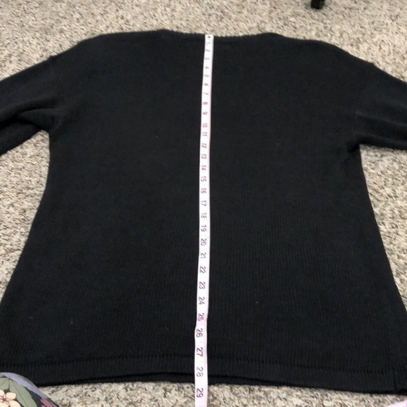 Vintage 80s Sweater Size Medium Black Gold Sequin Beaded Grape Vine Leaves - Picture 6 of 7